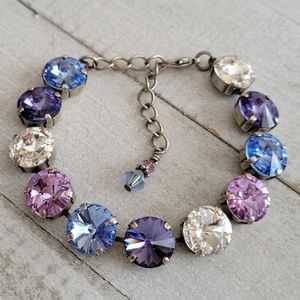 Austrian Crystal Bracelet in Antique Silver